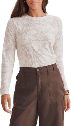 Splendid Cecelia Floral Long Sleeve Top in Shell Pink at Nordstrom, Size X-Large