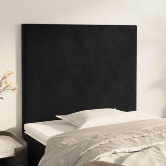 vidaXL Testiera 2 Pz Nera 80x5x78/88 Cm In Velluto - Vidaxl
