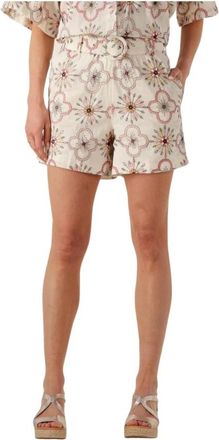 Est'seven Korte Broeken, Dames, Veelkleurig, S, Roze Batik Short voor Vrouwen