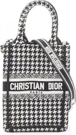 Dior Black White Canvas Handbag Tote Bag (Pre-Owned)