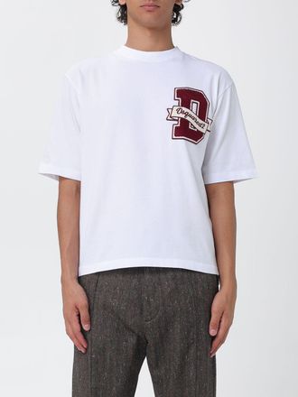 Dsquared2 T-shirt in cotone con logo ricamato e spalle cadute