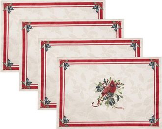 Lenox Set Of 4 Holiday Winter Greetings Placemats