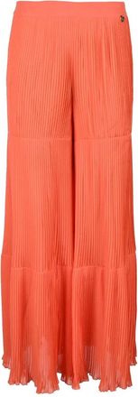 Twin-Set Pleated High Waist Trousers with Wide Leg Design