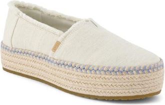 Toms Valencia Platform Espadrille in White Multi at Nordstrom, Size 6.5
