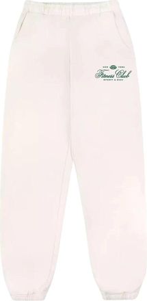 Sporty & Rich Beige Trainingsbroeken Losse Pasvorm Elastische Taille - Dames - Sweatpants - Beige - XS - Katoen - Broeken