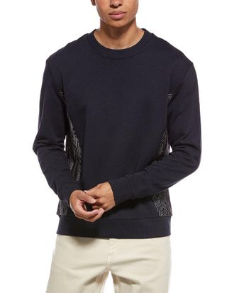 M Missoni Zig Zag Paneled Wool-Blend Crewneck Sweatshirt