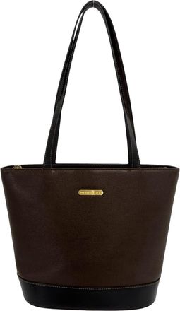Burberry Brown Leather Shoulder Bag Tote Bag (Pre-Owned)