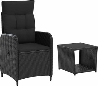 vidaXL Conjunto De Sof&aacute;s De Jard&iacute;n 2 Uds. Negro Vidaxl