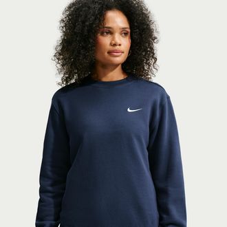 Nike Womens Studio Fleece Medium Weight Crew in Blue | IR8293-410