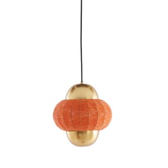 Light & Living L&aacute;mpara Colgante - Cetara - Naranja - Metal - - Light&living