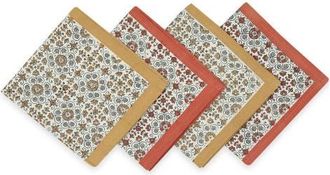 Sustainable Threads Streamline Hand Block Printed Napkins - Set of 4 in Lily Sienna at Nordstrom, Size Medium