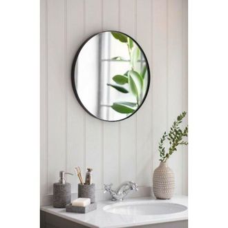Garden Trading Cherington Indoor Round Black Wall Mirror 45cm Steel HallWay