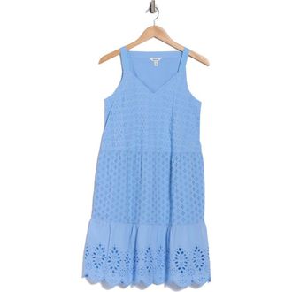 Splendid Napa Cotton Eyelet Sundress in Steel Blue at Nordstrom Rack, Size X-Small