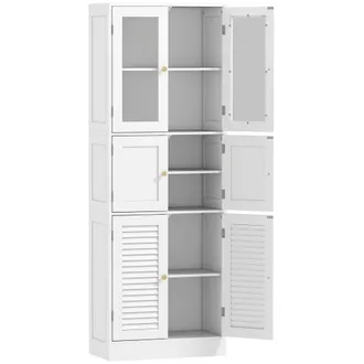 HOMCOM Columna de ba&ntilde;o 60x30x170 cm blanco