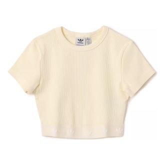 adidas (WMNS) adidas Rib SS T-Shirt Asia Sizing Yellow JD0040