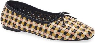 Freda Salvador Jada Woven Square Toe Ballet Flat in Mango Mult Woven Calf at Nordstrom, Size 10.5