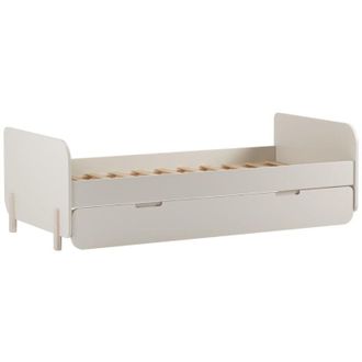 Vente-Unique Letto a scomparsa 2 x 90 x 190 cm MDF e Pino Naturale e Beige - TALUDO
