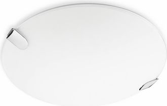 Leds - C4 Leds C4 Clip - Plaf&oacute;n De Techo Led Minimalista Con Detalles En Cromo Y Di&aacute;metro De 50cm. L&aacute;mpara De Techo Con Luz Led De 16,6w Y 935 L&uacute;menes Con Luz C