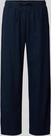 Freequent Wide Leg Pants aus Leinen-Mix mit elastischem Bund Modell Lava in Dunkelblau, Gr&ouml;&szlig;e XXL