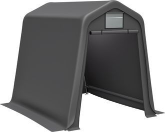 STILVORA Caseta De Jard&iacute;n Con Estores Enrollables Y Ventilaci&oacute;n, Protecci&oacute;n Contra Lluvia Y Uv En Pe Gris 183 X 245 X 217 Cm