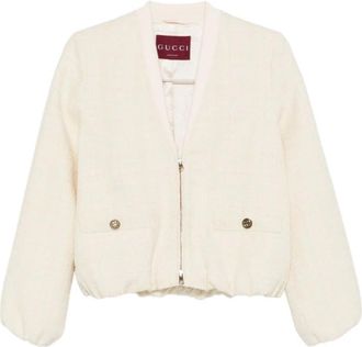 Gucci Check Cotton Tweed Jacket - Dames - Blazers - Beige - M - Tweed - Jassen