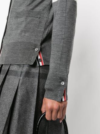 Thom Browne Striped Wool Cardigan - Grey
