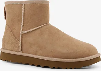 UGG Womens Ankle Boots Classic Mini Suede Beige