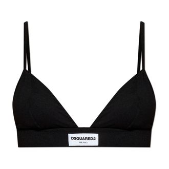 Dsquared2 Bras, female, Black, Size: XL Bra with Logo Patch