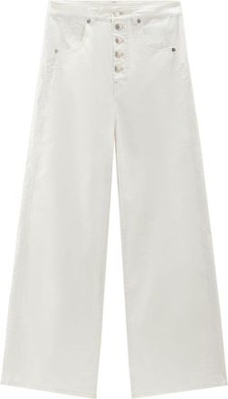 Woolrich wide-leg trousers - women - Cotton/Elastane - 25 - White