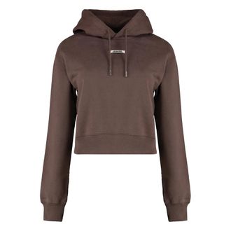 Jacquemus Hoodies, female, Brown, Size: M Gros Grain Cotton Hoodie