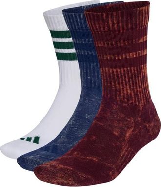 adidas 3 Stripes Cushioned Crew Stone Wash 3 Pair Pack Multifunktionssocken f&uuml;r Herren | rot