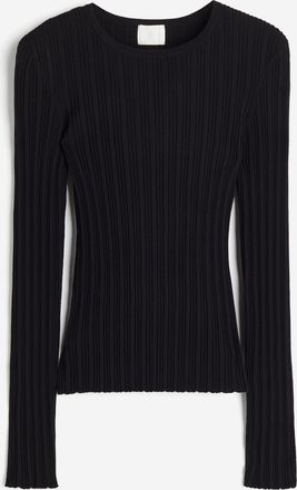H&M Shirt in Rippstrick - Schwarz