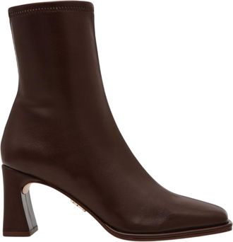 Steve Madden Dames Odesa Leren Flare Hak Enkelboots (Bruin)