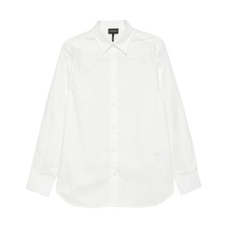 Emporio Armani Overhemden, Heren, Wit, 3Xl, Katoen, Klassiek Overhemd met Lange Mouwen