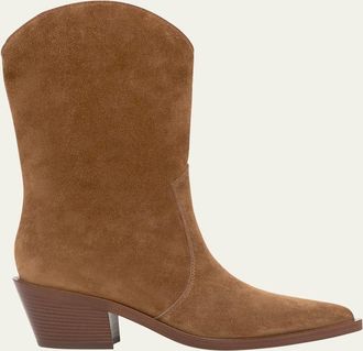 Gianvito Rossi Suede Short Western Boots