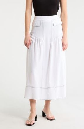 By Design Davenport Midi Skirt in Cloud Dancer W/Black at Nordstrom Rack, Size X-Small