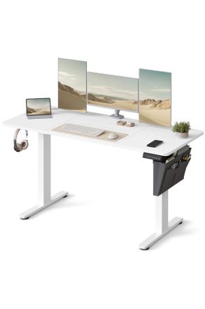 Boxxx Computertisch, Wei&szlig;, Metall, Textil, Holzwerkstoff, 60x72-120x140 cm, Kabeldurchlass, B&uuml;rom&ouml;bel, B&uuml;rom&ouml;bel-Sets & B&uuml;rom&ouml;bel-Serien, B&uuml;rom&ouml;belserien