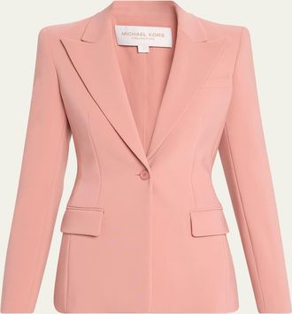 Michael Kors Georgina One-Button Wool Blazer