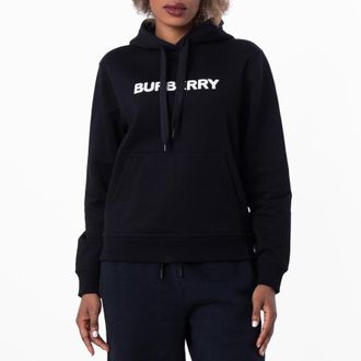 Burberry Logo Cotton Relaxed-Fit Hoodie, Size X-Large