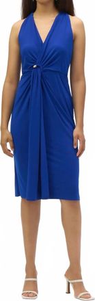 Joseph Ribkoff Draped Front Halter Sheath Dress In Royal Sapphire