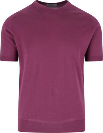 John Smedley Burgundy Kempton Sea Island Cotton T-shirt