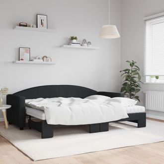 vidaXL Vidaxl - Sof&aacute; Cama Nido Con Colch&oacute;n Tela Negro 80x200 Cm
