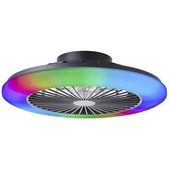 Brilliant Salerno Plaf&oacute;n Led Negro 49 Cm Con Ventilador