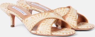 Aquazzura Mules Divine 50 in rafia con pelle