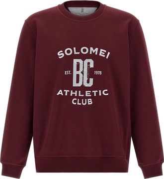 Brunello Cucinelli Techno Cotton Felpe Bordeaux-Uomo