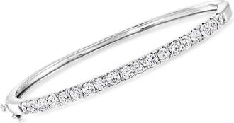 Grown Brilliance 3 Carat Lab Grown Diamond Bangle in 14K White Gold, F Color, VS Clarity, 8 Inches Length, Gift Box Included
