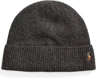 Polo Ralph Lauren Wollen muts - Heren - Accessoires - Grijs - Maat: ONE Size Wol