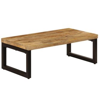 Berkfield Home Coffee Table 100x50x35 cm Solid Mango Wood & Steel in Brown | Size: 100 x 50 x 35 cm