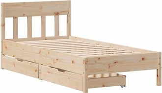 vidaXL Vidaxl - Bed Frame without Mattress 75x190 cm Small Single Solid Wood Pine