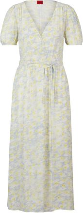 HUGO BOSS Hugo Dames/Dames Kikoni-1 Wrap Front Dress (Wit/Geel)